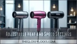 adjustable heat and speed settings adjustable heat and speed settings