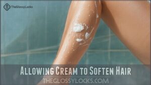 allowing cream to soften hair