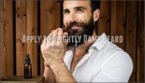 apply to slightly damp beard