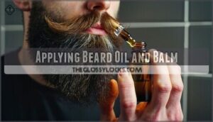 applying beard oil and balm applying beard oil and balm