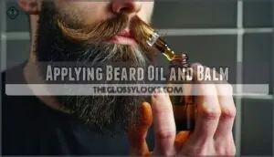 applying beard oil and balm applying beard oil and balm