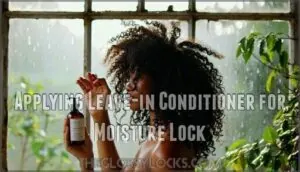 applying leave-in conditioner for moisture lock applying leave-in conditioner for moisture lock