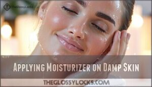 applying moisturizer on damp skin