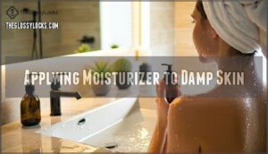 applying moisturizer to damp skin