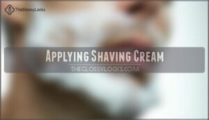 applying shaving cream