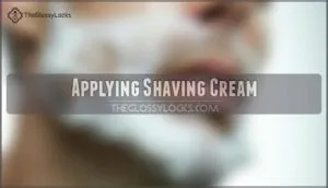 applying shaving cream