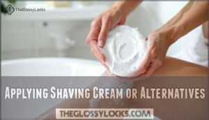 applying shaving cream or alternatives