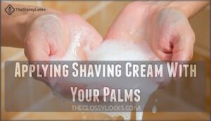 applying shaving cream with your palms
