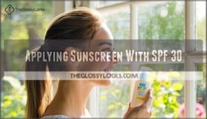 applying sunscreen with spf 30