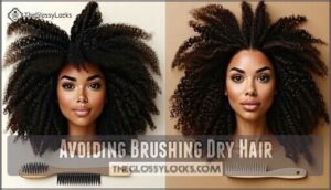 avoiding brushing dry hair