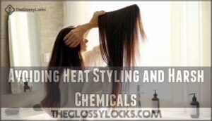 avoiding heat styling and harsh chemicals