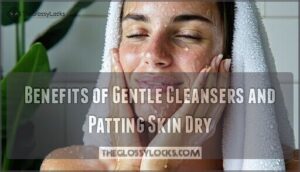 benefits of gentle cleansers and patting skin dry