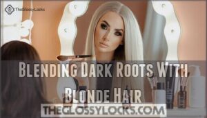 blending dark roots with blonde hair