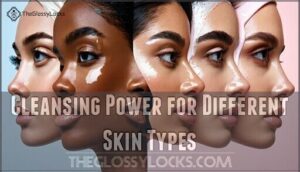 cleansing power for different skin types