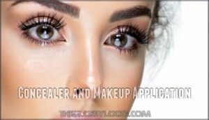 concealer and makeup application