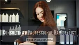 consulting a professional hairstylist consulting a professional hairstylist