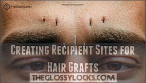 creating recipient sites for hair grafts