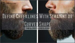 define cheeklines with straight or curved shape