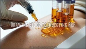 drawing blood to injecting prp