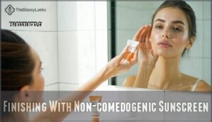 finishing with non-comedogenic sunscreen