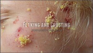 flaking and crusting