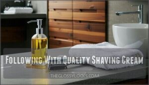 following with quality shaving cream
