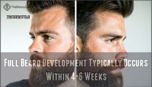 full beard development typically occurs within 4-6 weeks