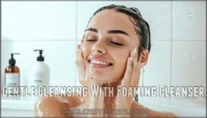 gentle cleansing with foaming cleanser