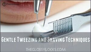 gentle tweezing and shaving techniques