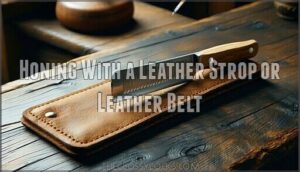 honing with a leather strop or leather belt