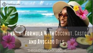 hydrating formula with coconut, castor, and avocado oils