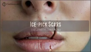 ice-pick scars