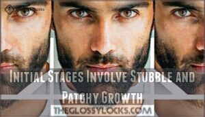 initial stages involve stubble and patchy growth