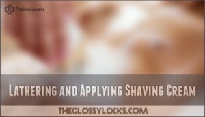 lathering and applying shaving cream