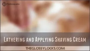 lathering and applying shaving cream lathering and applying shaving cream
