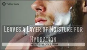 leaves a layer of moisture for hydration leaves a layer of moisture for hydration