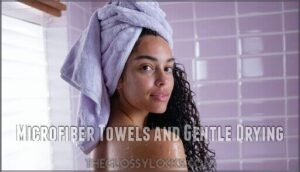microfiber towels and gentle drying