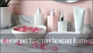 morning and nighttime skincare routines