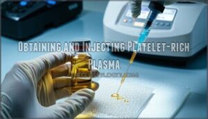 obtaining and injecting platelet-rich plasma