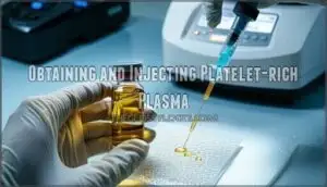 obtaining and injecting platelet-rich plasma