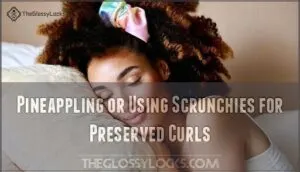 pineappling or using scrunchies for preserved curls pineappling or using scrunchies for preserved curls