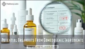 potential breakouts from comedogenic ingredients