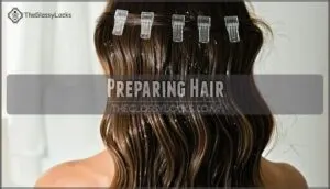 preparing hair preparing hair