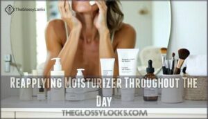 reapplying moisturizer throughout the day
