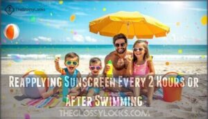 reapplying sunscreen every 2 hours or after swimming