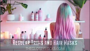 regular trims and hair masks