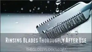 rinsing blades thoroughly after use