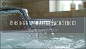 rinsing razor after each stroke