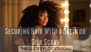 securing hair with a satin or silk scarf