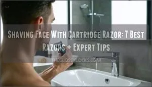 shaving face with cartridge razor